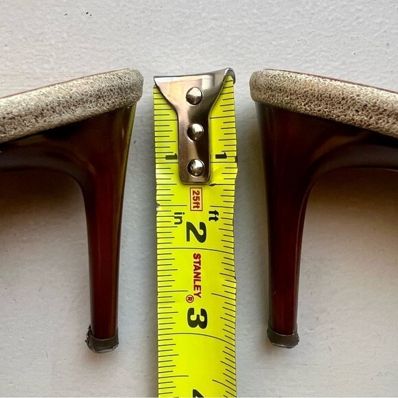 Couture by Donald J. Pliner Distressed Red Leather Heeled Slide Sandal Women 7.5 - Picture 10 of 13